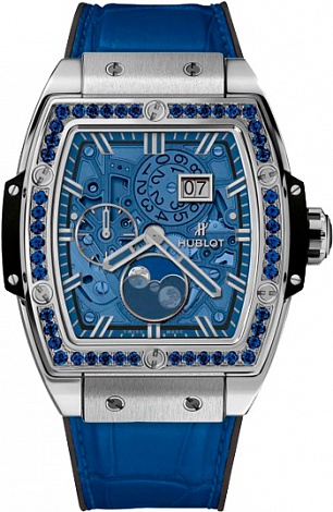 Fake Hublot Spirit of Big Bang Moonphase Blue 647.NX.5171.LR.1201 watch